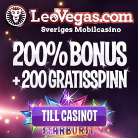 200 free spins i Leo Vegas mobilcasino