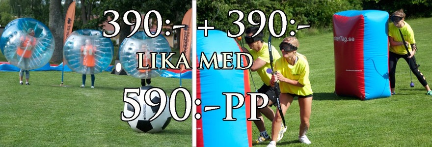 Specialerbjudande: Bubbleball + Archerytag = 590kr/pers Specialerbjudande: Bubbleball + Archerytag = 590kr/pers