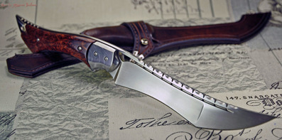 Ent -  Fighter in RWL34 with Damasteel bolsters and stabilized Redwood burl.