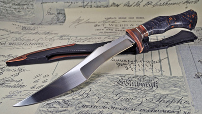 Storm - RWL34 steel with copper and Birchburl handle.