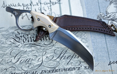 Ringed Claw -  Neck knife in 12C27 and micarta.