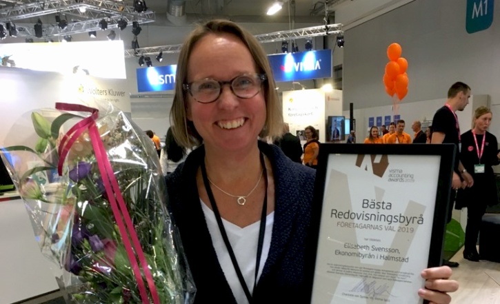 Ekonomibyrån i Halmstad AB vinnare Bästa Redovisningsbyrån Företagarnas val 2019 VISMA Accounting Awards