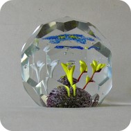 Bohemian glass faceted paperweight