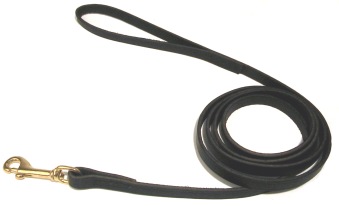 Läder sytt svart mässing - 12mm/180cm