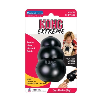 Kong Original gummi svart - M= 8,5x5,5cm