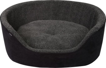 Bädd m hög kant Sherpa - 50x43x21cm, svart/grå