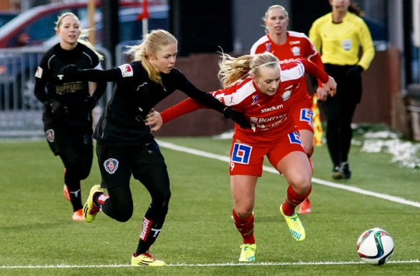 Maja Göthberg kom till KGFC i oktober. Nu ställs hon mot sitt gamla lag – Hovås/Billdal besöker Valhalla IP för en träningsmatch på tisdagen. Foto. PER MONTINI Maja Göthberg kom till KGFC i oktober. Nu ställs hon mot sitt gamla lag – Hovås/Billdal besöker Valhalla IP för en träningsmatch på tisdagen. Foto. PER MONTINI