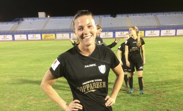KGFC vann matchen på Gran Canaria på måndagskvällen - bland annat efter 8 (!) mål av Pauline Hammarlund. Foto: LASSE SVENSSON KGFC vann matchen på Gran Canaria på måndagskvällen - bland annat efter 8 (!) mål av Pauline Hammarlund. Foto: LASSE SVENSSON