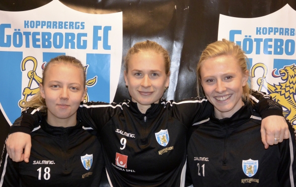 Tre tjejer som nu gör sällskap till den kommande samlingen med det svenska U23-landslaget – Nathalie Persson, Filippa Curmark och Rebecka Blomqvist. Foto: TORE LUND Tre tjejer som nu gör sällskap till den kommande samlingen med det svenska U23-landslaget – Nathalie Persson, Filippa Curmark och Rebecka Blomqvist. Foto: TORE LUND
