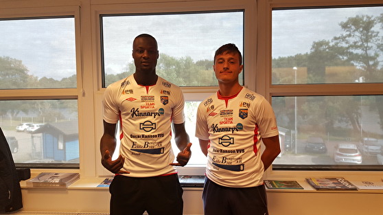 Joe Sise och Zemri Callaku har båda förlängt sina kontrakt med IS Halmia. Foto: Christoffer Andréasson Joe Sise och Zemri Callaku har båda förlängt sina kontrakt med IS Halmia. Foto: Christoffer Andréasson