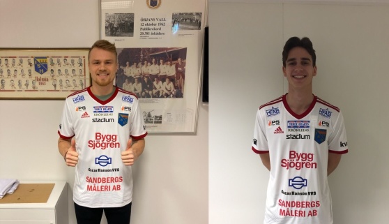 Isak Petersson och Marcus Jönsson lämnar IS Halmia för spel i division 1 södra med Tvååkers IF. Foto: IS Halmia Isak Petersson och Marcus Jönsson lämnar IS Halmia för spel i division 1 södra med Tvååkers IF. Foto: IS Halmia