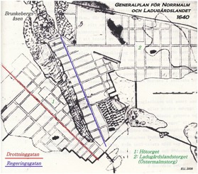 Generalplan för Norrmalm och Ladugårdslandet 1640