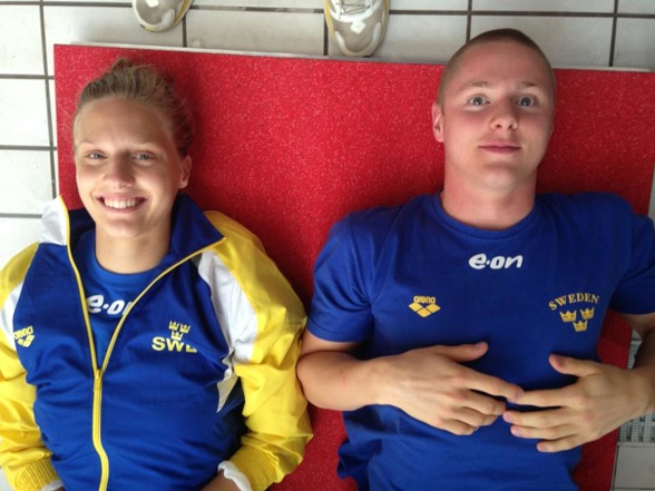 Två av tre simmare av svenskt snitt - ikvällens finalsimningar, Jessica Eriksson och Erik Persson.