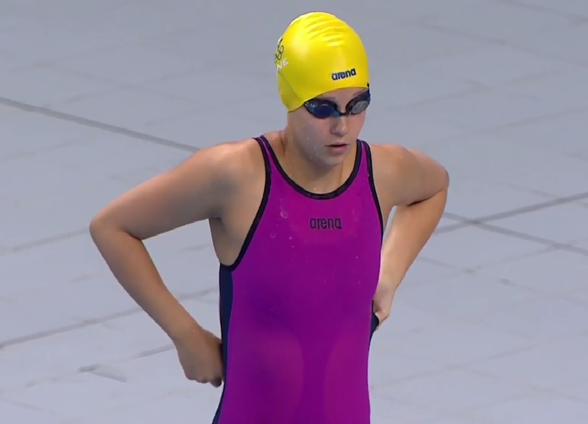 Hanna Rosvall var dagens enda individuella simmare på finalpasset. Slog persoinligt rekord på 50m fjärilsim