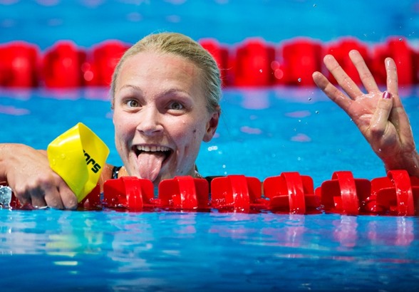 Sarah Sjöström gjorde en snygg avslutning på ett framgångsrikt VM - fyra på 50m fritt med svenskt juniorrekord.