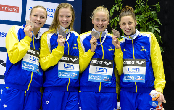 Svenska bronslaget på 4x50m medley