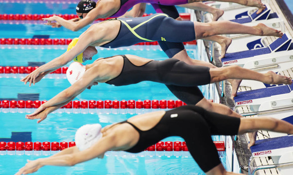 Sarah startar i semifinalen på 100m fjärilsim