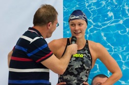 Sarah Sjöström efter loppet på 400m fritt