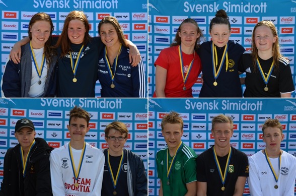 Här en samling av medaljörerna från Sum-Sim 2015 som simmades i Trollhättan. Foto: Ervin Jenc