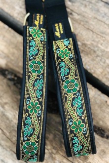 Grön/guld blomma-bald Totalbredd 3,5 cm Grön/guld blomma-bald Totalbredd 3,5 cm