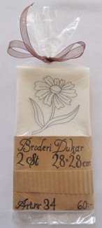 Dukar 2 st innehåller ej garn - Ritat broderi art nr 34