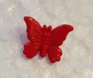 Knapp fjäril - knapp fjäril röd bredd15mmxhöjd14mm