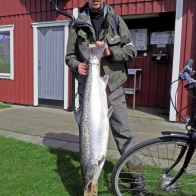 Mikael Jönsson, lax, 11,1 kg och 100 cm. Fångad i Besesvängen 4/5.