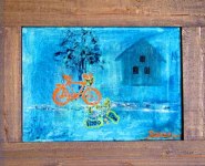 The bicycle Oilcanvas 60x50 cm