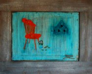 The Rib backed chair Oilcanvas 45x 50 cm