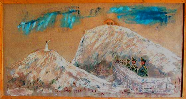 Oberkommando der Wehrmacht listen to the Apostle Paul under the Acropolis Oilcanvas 69x42 cm