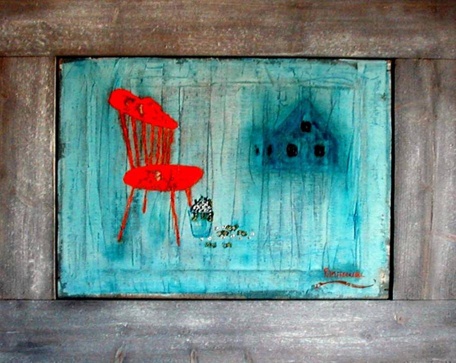 The Rib-backed chair Oilcanvas 45x 50 cm