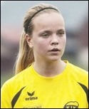 Wilma Larsson, ny-förvärvet från Kors-krogen, sköt ett hat-trick och fixade en straffspark. Foto: Rikard Bäckman