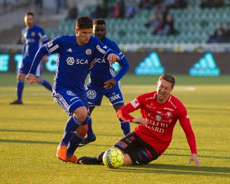 David Batanero var inte lika dominat som mot Malmö FF men visade ändå upp sin fina vänstra passningsfot vid ett flertal tillfällen. Foto: Anders Thorsell, sundsvallsbilder.com