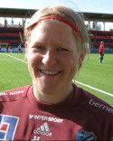 Östersunds veteran mellan stolparna, Heike Lippertz, var omutlig och rädda t o m en straff i den 88:e minuten.