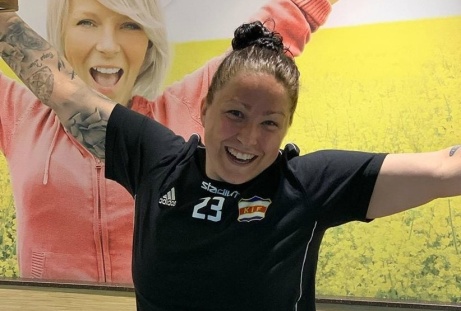 Angelica Lindholm Forsell satte Kovlands första historiska mål i division 1 Norrland. Foto: KIF