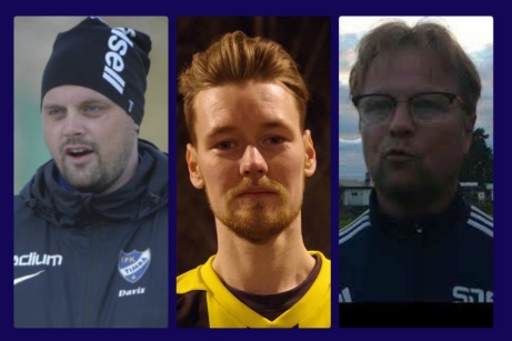 SDFF Akademi/F19;s tränarduo 2021 Patrick Davis och Mattias Johansson tillsammans med Jörgen Strömberg som är huvudansvarig för klubbens hela akademiverksamhet.