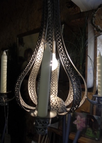 Elektrisk lampa med 4 st stearinljus