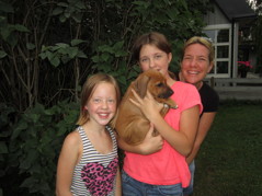 Olivia, Alicia & Anneli med lilla Diana