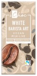 iChoc White Barista Art Vegan 80g - chokladkaka med espressokrisp (b.f. 2023-12-30)