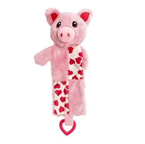 Hundleksak Valle gris med hjärtan Rosa 35cm