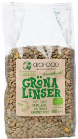 Gröna Linser 500g - Biofood (bäst före 2022-05-18)