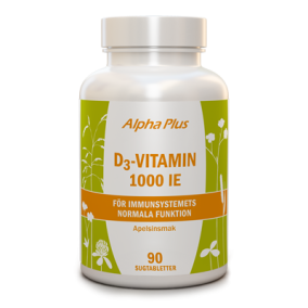 D3-vitamin 1000 IE 90 tab, med apelsinsmak (2023-12-30)