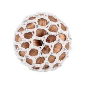 Hårnät med strass, vitt