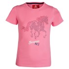 T-shirt för barn, tryck & glitter, rosa