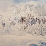 "snö" akvarell, ca 53,5 x 39,5 cm 