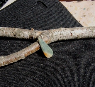 Serpentin Jade sten 33x14mm flatback