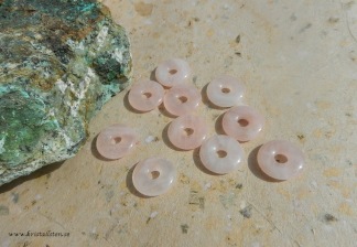 Rosenkvarts sten, donut 20mm, styckpris