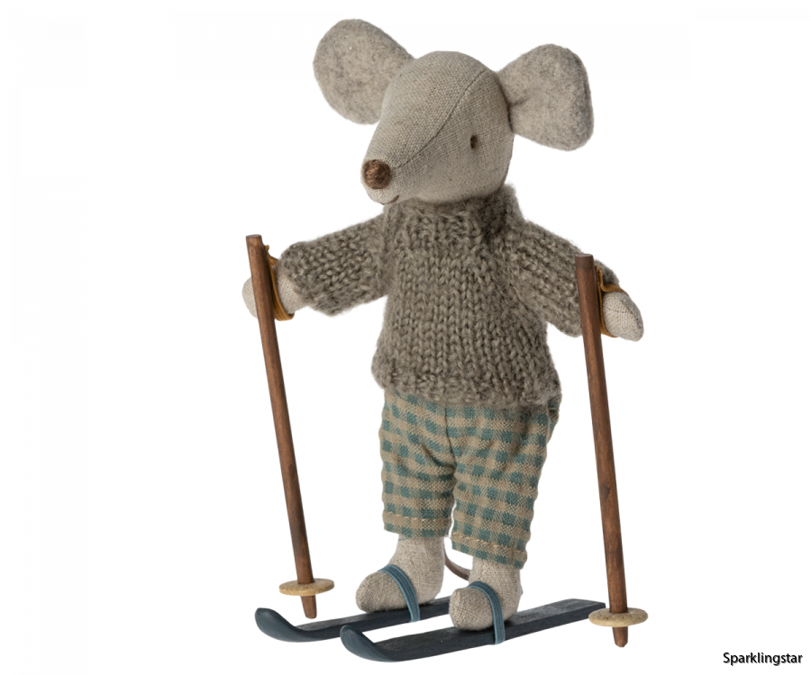 Maileg Winter Mouse With Ski Set Big Brother