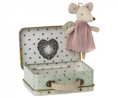Maileg Angel Mouse In Suitcase - Maileg Angel Mouse In Suitcase