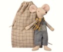 Maileg Winter Mouse Father In Bag - Maileg Winter Mouse Father In Bag